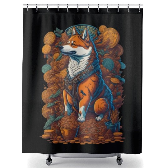 Doge Coin Shiba Inu Crypto BTC Bitcoin Shower Curtains