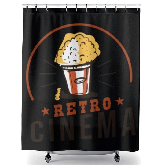 Retro Cinema Popcorn Shower Curtains