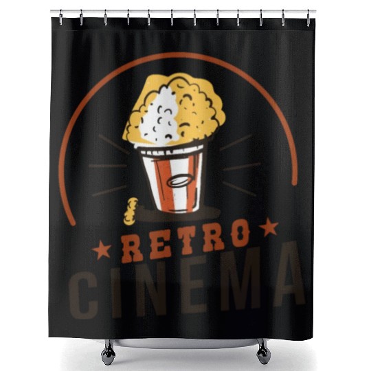 Retro Cinema Popcorn Shower Curtains