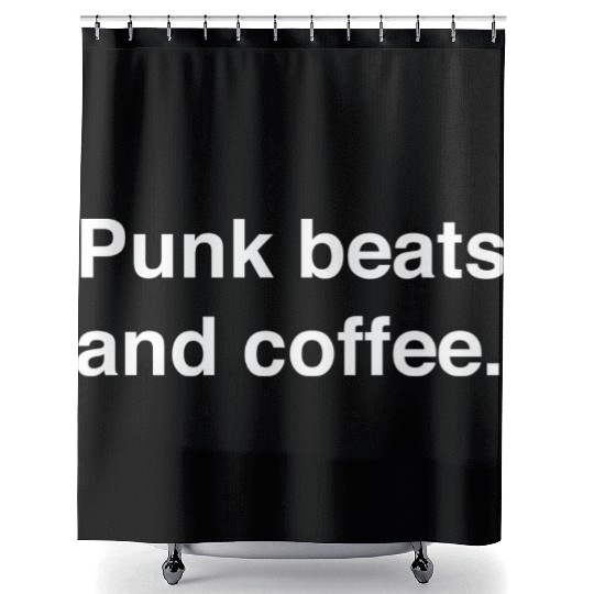 Punk beats and coffee 80s Copy Shower Curtains