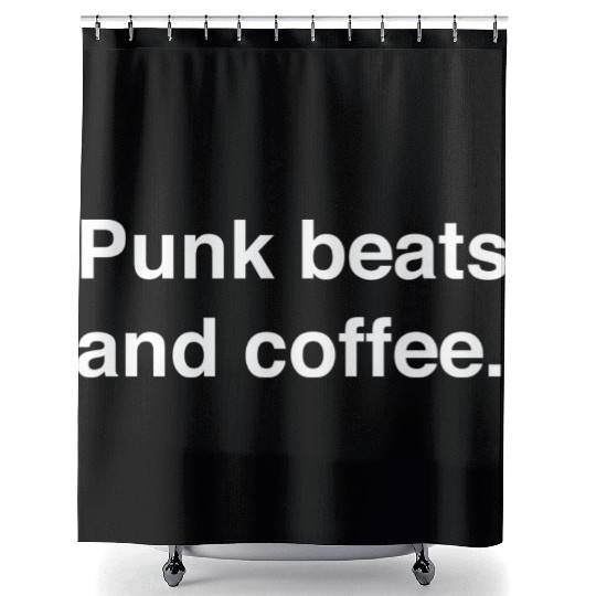 Punk beats and coffee 80s Copy Shower Curtains