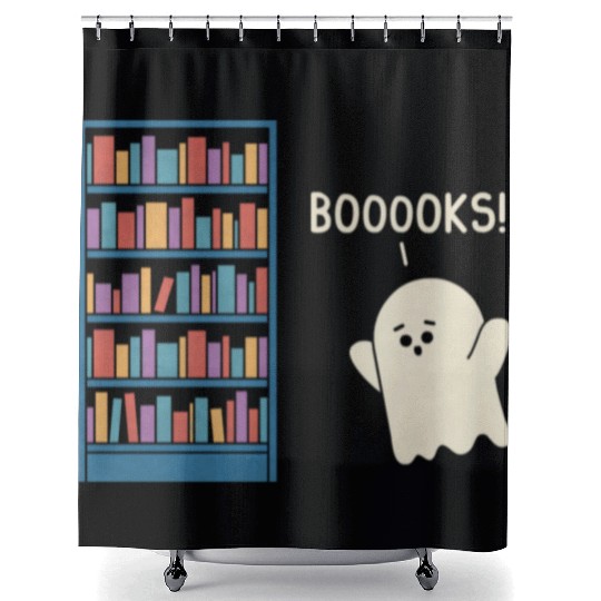 Booooks green Shower Curtains