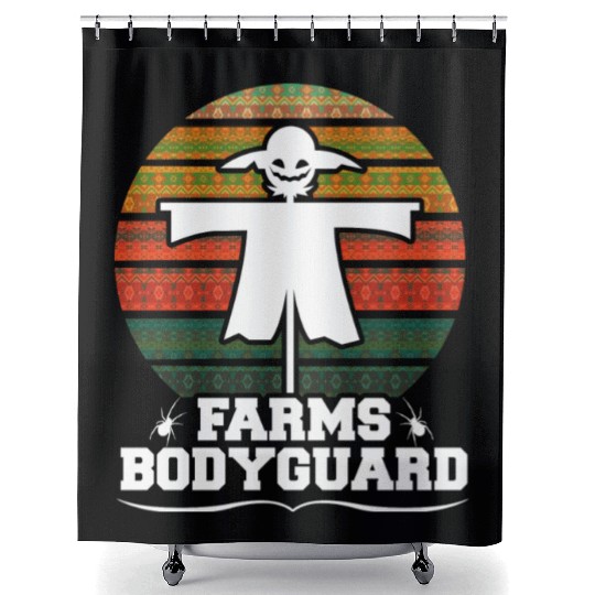 Farm s Bodyguard Farmer Scarecrow Gift Design Idea Shower Curtains