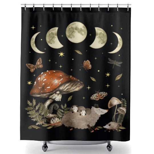 Possum Opossum Lover Owner Cottagecore Goblincore Shower Curtains