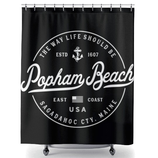 Nautical Anchor Popham Beach Maine Travel Vacation Shower Curtains