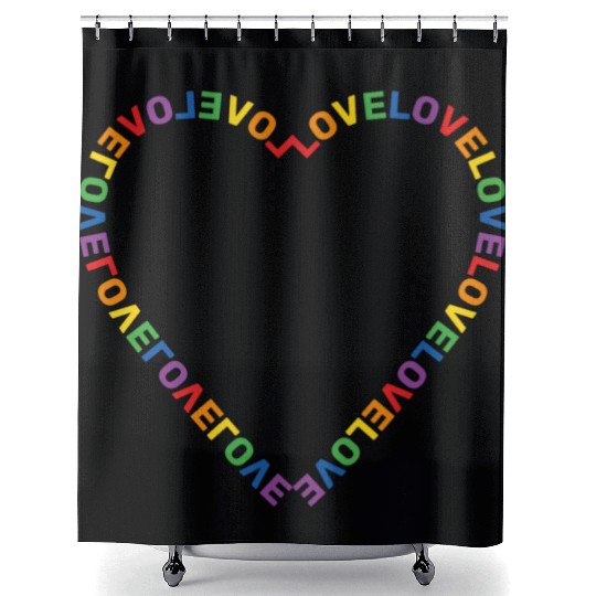 Love Heart LGBTQ+ Community Shower Curtains