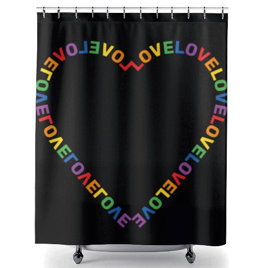 Love Heart LGBTQ+ Community Shower Curtains