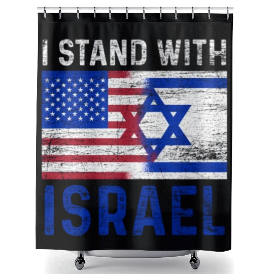 Us Flag I Stand With Israel Shower Curtains