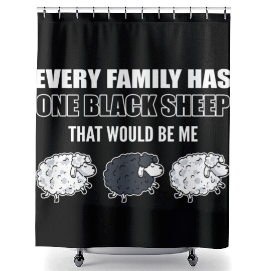 Family Black Sheep Shepherd Shower Curtains