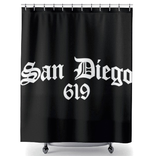 San Diego 619 Chicano Latino Style Area Code Shower Curtains