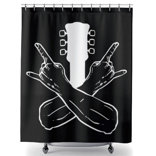 Rock Crossed Hand Orchestra Member Gift Shower Curtains