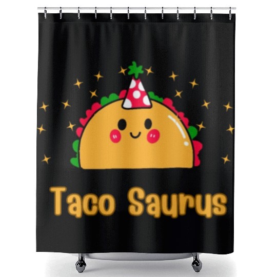 Taco Saurus Natural Toddler Shower Curtains