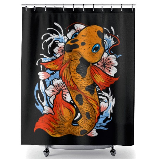 Koi fish farm gift colorful koi carp Shower Curtains