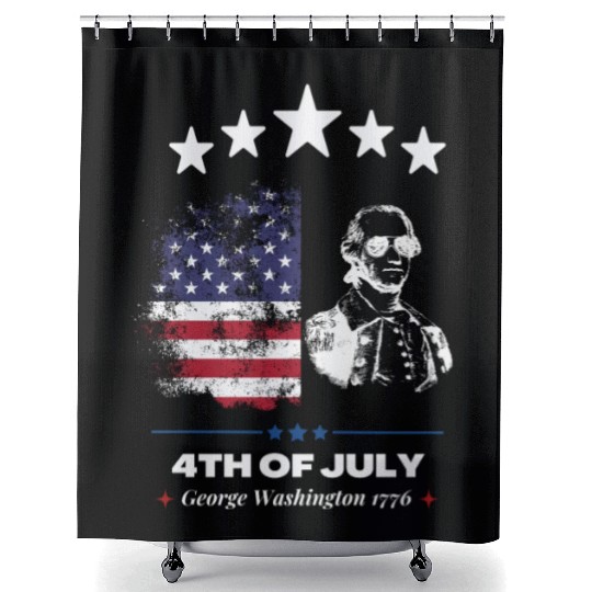 Happy 4th Of July Suck England George Washington Shower Curtains