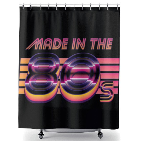 Retrowave Made In The 80s Shower Curtains