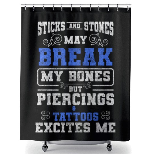 Piercer Tattoo Piercing Studio Ring Shower Curtains
