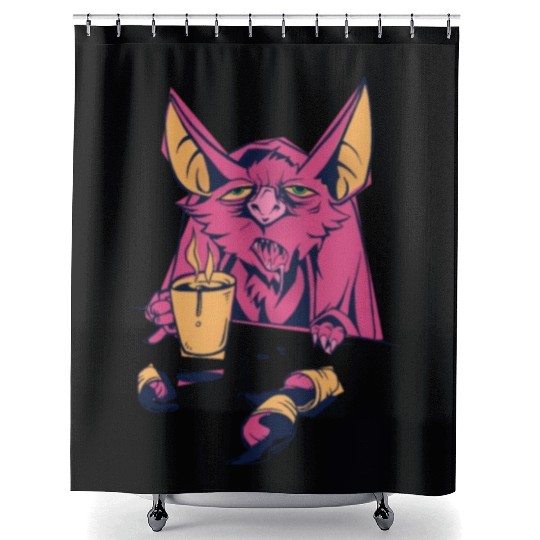 coffee bat Shower Curtains