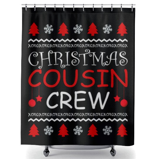 Matching Family Christmas Cousin Crew Shower Curtains