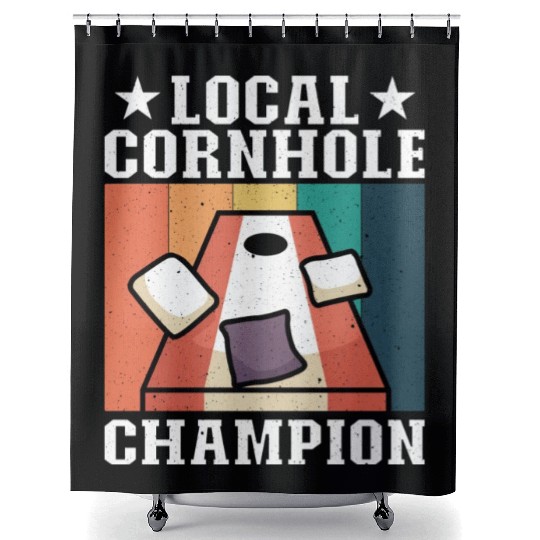 Local Cornhole Champion Bean Bag Lover Shower Curtains