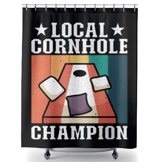 Local Cornhole Champion Bean Bag Lover Shower Curtains