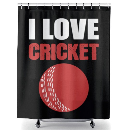 I Love Cricket Sport Coach Gift Shower Curtains