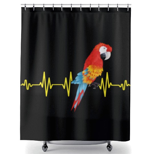 Macaw Heart Beat Parrot lover Macaws Parrots Shower Curtains