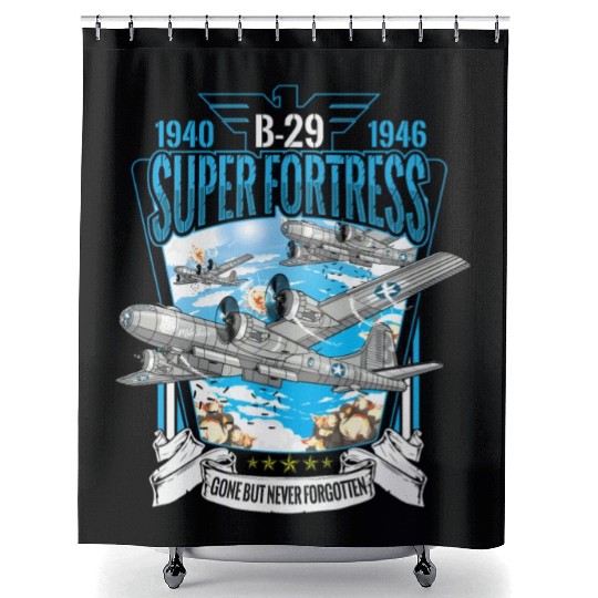 World War 2 Aircraft Wwii B-29 Superfortress Bombe Shower Curtains