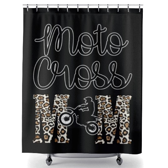 Moto X Motocross Mama Mom Racing Dirtbike Race Day Shower Curtains