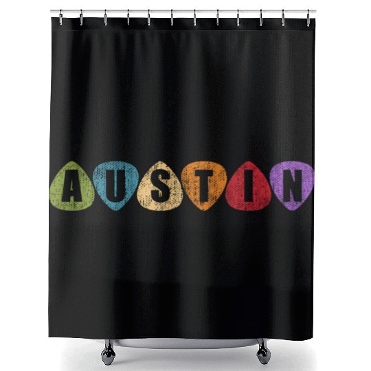 Austin Texas Music Guitar Pic Tx Shower Curtains