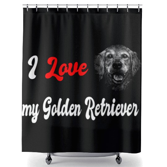 I love my golden retriever Shower Curtains
