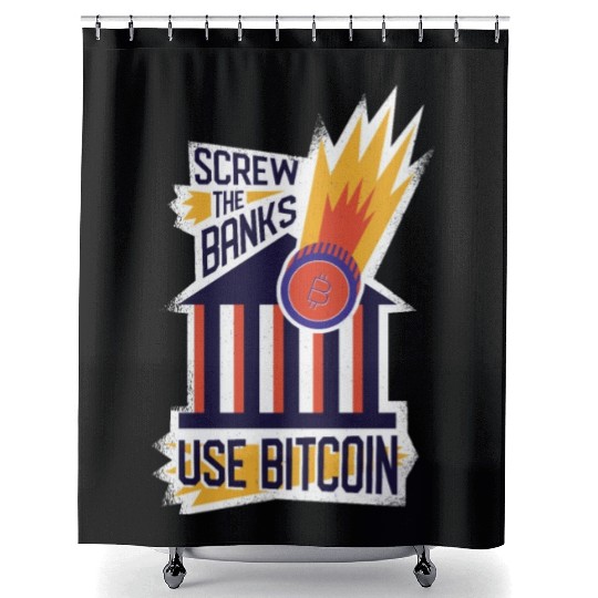 Use Bitcoin Shower Curtains