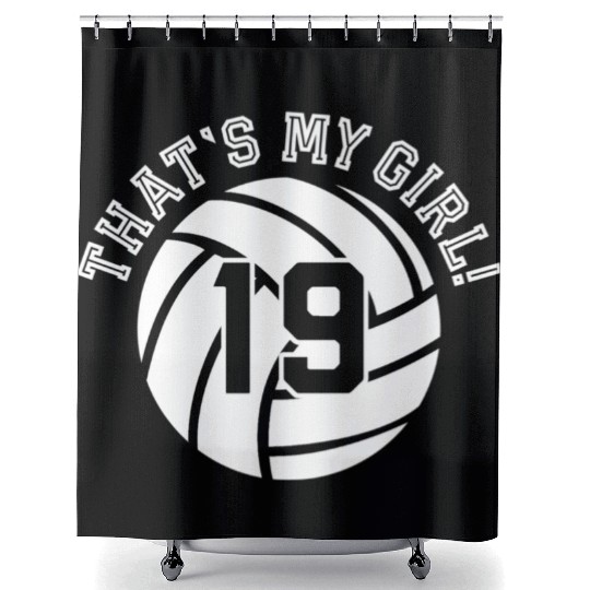 19 Volleyball Player That'S My Cheer Mom Dad Team Shower Curtains