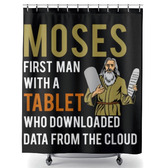 Jewish Passover Moses Tablet Data Cloud Computing Shower Curtains