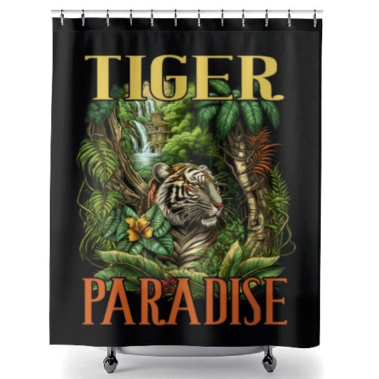 Tiger Paradise Jungle for a Tiger lovers Shower Curtains