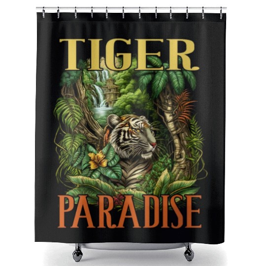 Tiger Paradise Jungle for a Tiger lovers Shower Curtains