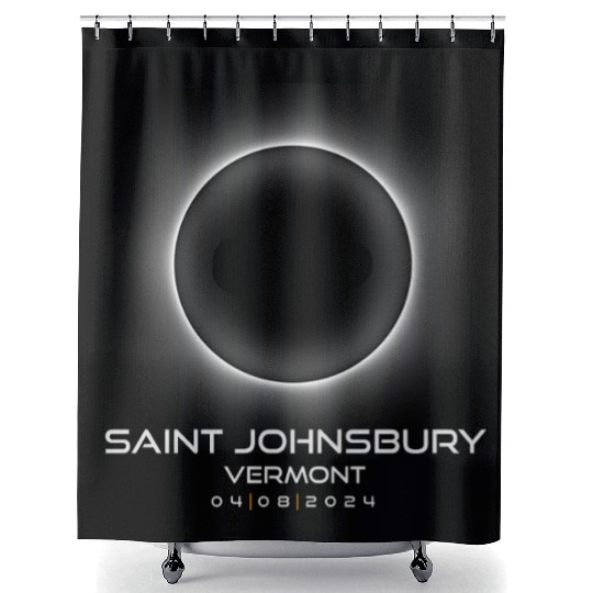 2024 Saint Johnsbury Vermont Eclipse Souvenir Shower Curtains