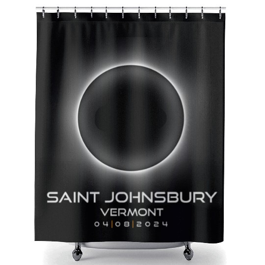 2024 Saint Johnsbury Vermont Eclipse Souvenir Shower Curtains