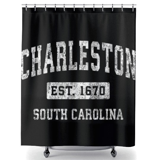Charleston South Carolina Sc Established Sports Shower Curtains