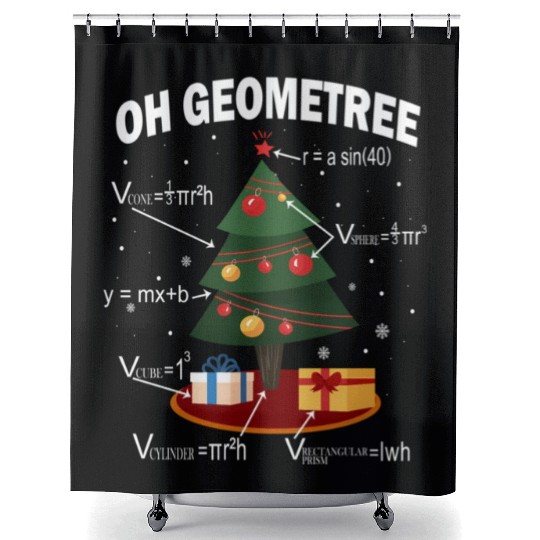 Math Geometree Tree Geometry Teacher Shower Curtains