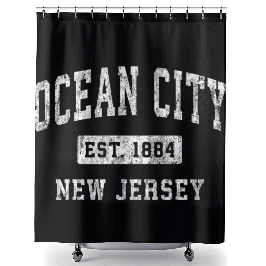 Ocean City New Jersey Nj Established Sports Shower Curtains
