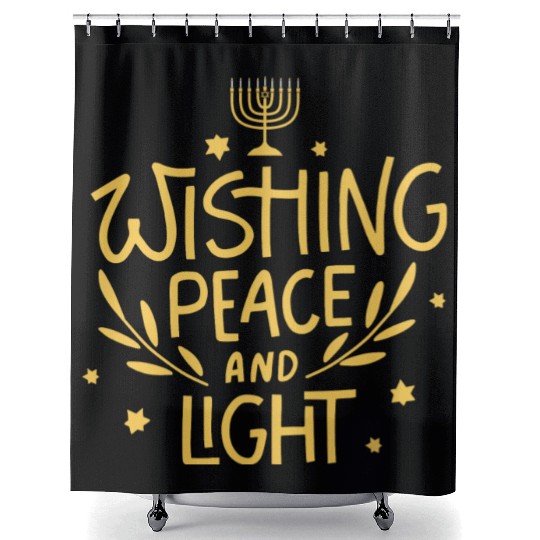 Wishing Peace And Light This Hanukkah Shower Curtains