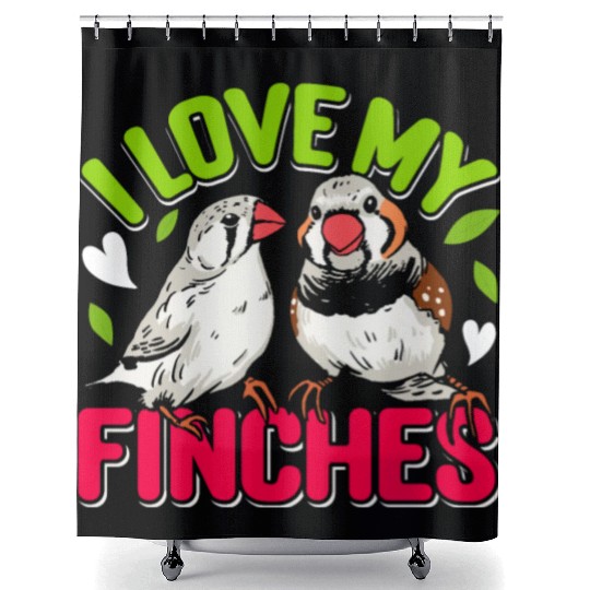 Zebra Finches I love my Finches Bird lover Shower Curtains