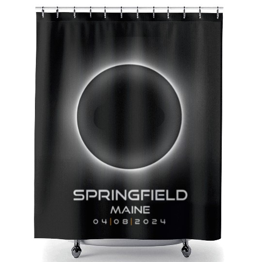 2024 Springfield Maine Eclipse Souvenir Memento Shower Curtains