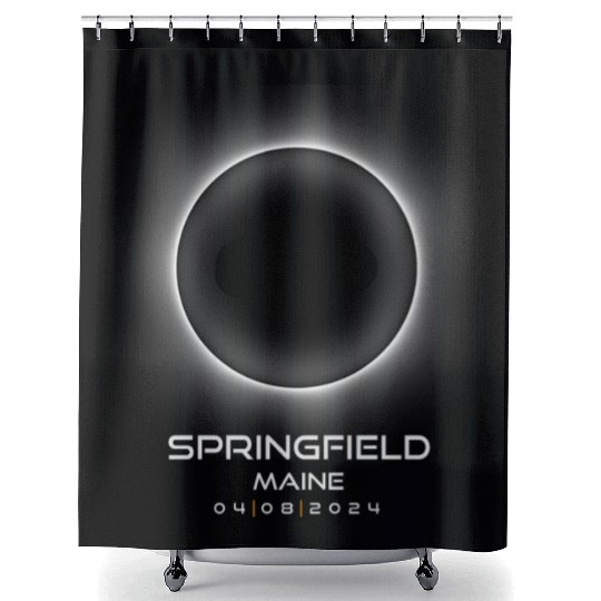 2024 Springfield Maine Eclipse Souvenir Memento Shower Curtains