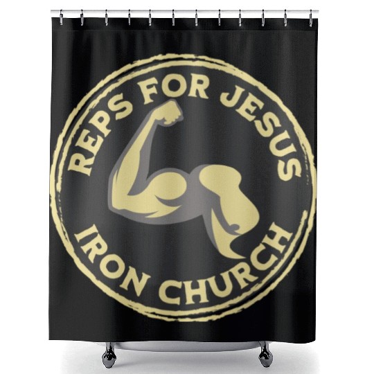 Reps for Jesus Church Bodybuilder Shower Curtains