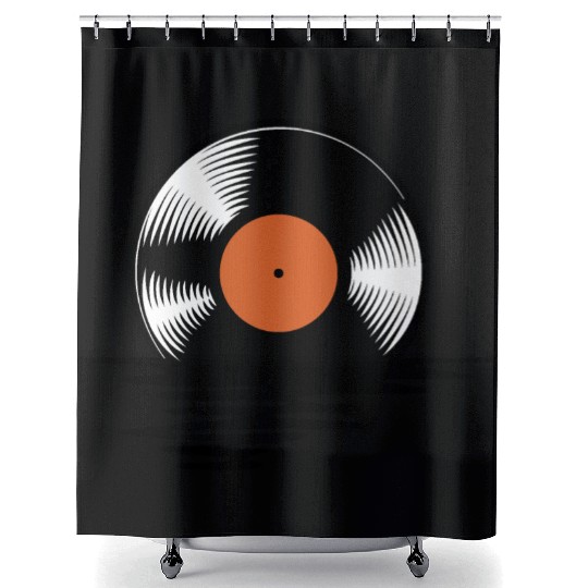 Melting vinyl disc. Shower Curtains