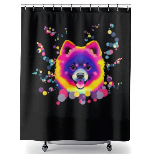 Pomeranian pop art Shower Curtains