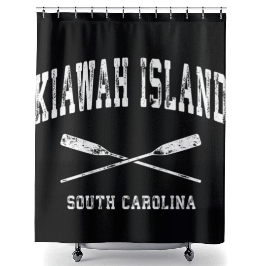 Kiawah Island South Carolina Nautical Crossed Oars Shower Curtains