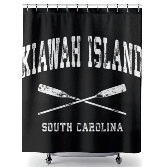 Kiawah Island South Carolina Nautical Crossed Oars Shower Curtains
