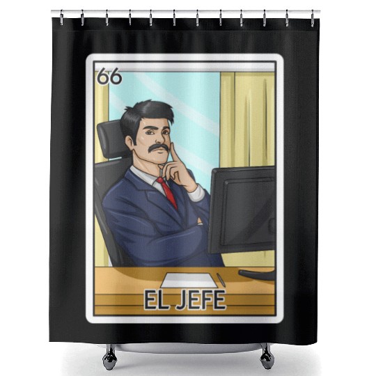 El Jefe The Boss Card Mecan Lottery The Chief Shower Curtains
